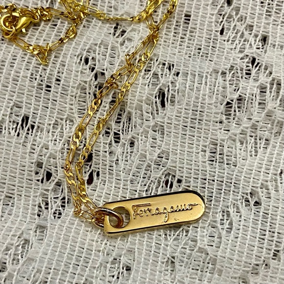 Ferragamo Gold-plated Bullet Shaped Charm Pendant Necklace - Picture 3 of 7